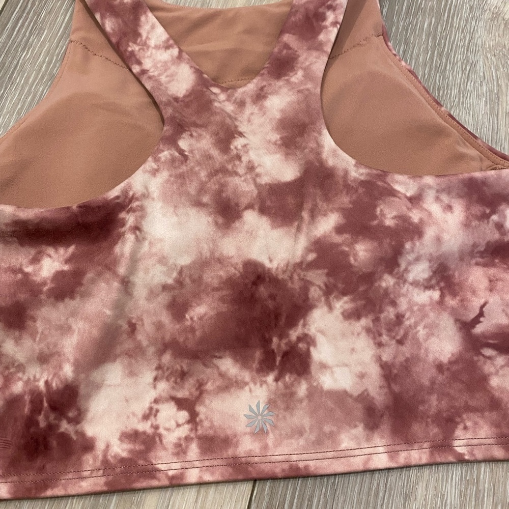 Athleta Conscious Crop Printed AC XS Sports Bra Just Dance Ballerina Gown Marble - Picture 6 of 6